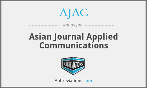What is the abbreviation for asian journal applied communications?